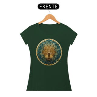 Nome do produto Camiseta Feminina de Algodão Pima Mandala  Árvore da Vida
