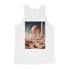 camisetaBelos e premiados infográficos editoriais de arte 3D plana simples dos anos 50 de uma base lunar , cores pálidas , foco perfeito , fundo branco neutro , ângulo épico , composição épica , hiper maximalista