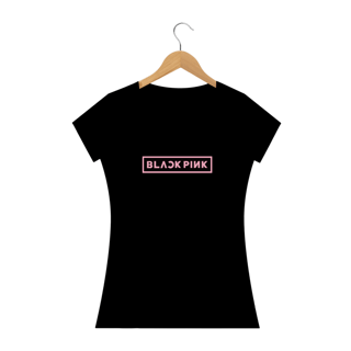 CAMISETA FEMININA BLACKPINK LOGO COR PRETA