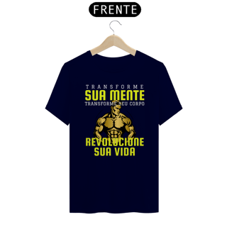 Nome do produto Camiseta Gym Performance Masculina Poliéster Seca Rápida Estampa “Transforme sua mente, transforme…”