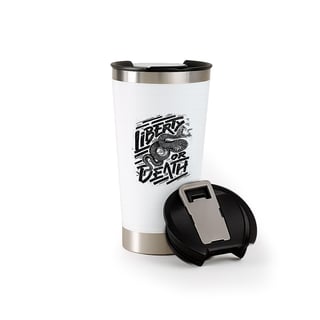 Copo Térmico Militar Liberty Or Death Mamba Estampa Frente e Verso DTF UV