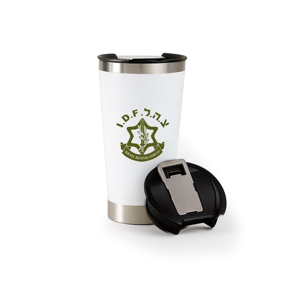 Copo Térmico Militar Israel Defence IDF Mamba Estampa Frente e Verso DTF UV