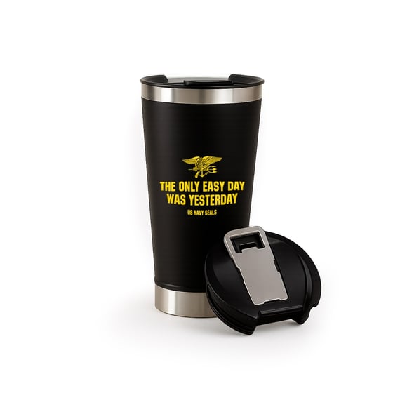 Copo Térmico Militar Navy Seals Mamba Estampa Frente e Verso DTF UV