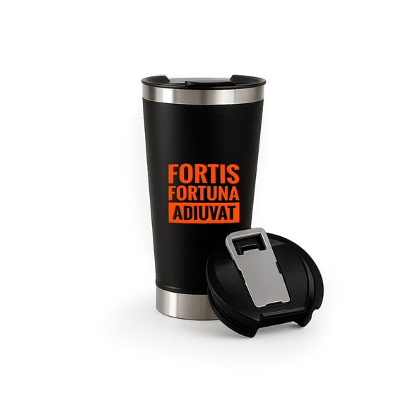 Copo Térmico Militar Fortis Fortuna Aiuvat Mamba Estampa Frente e Verso DTF UV