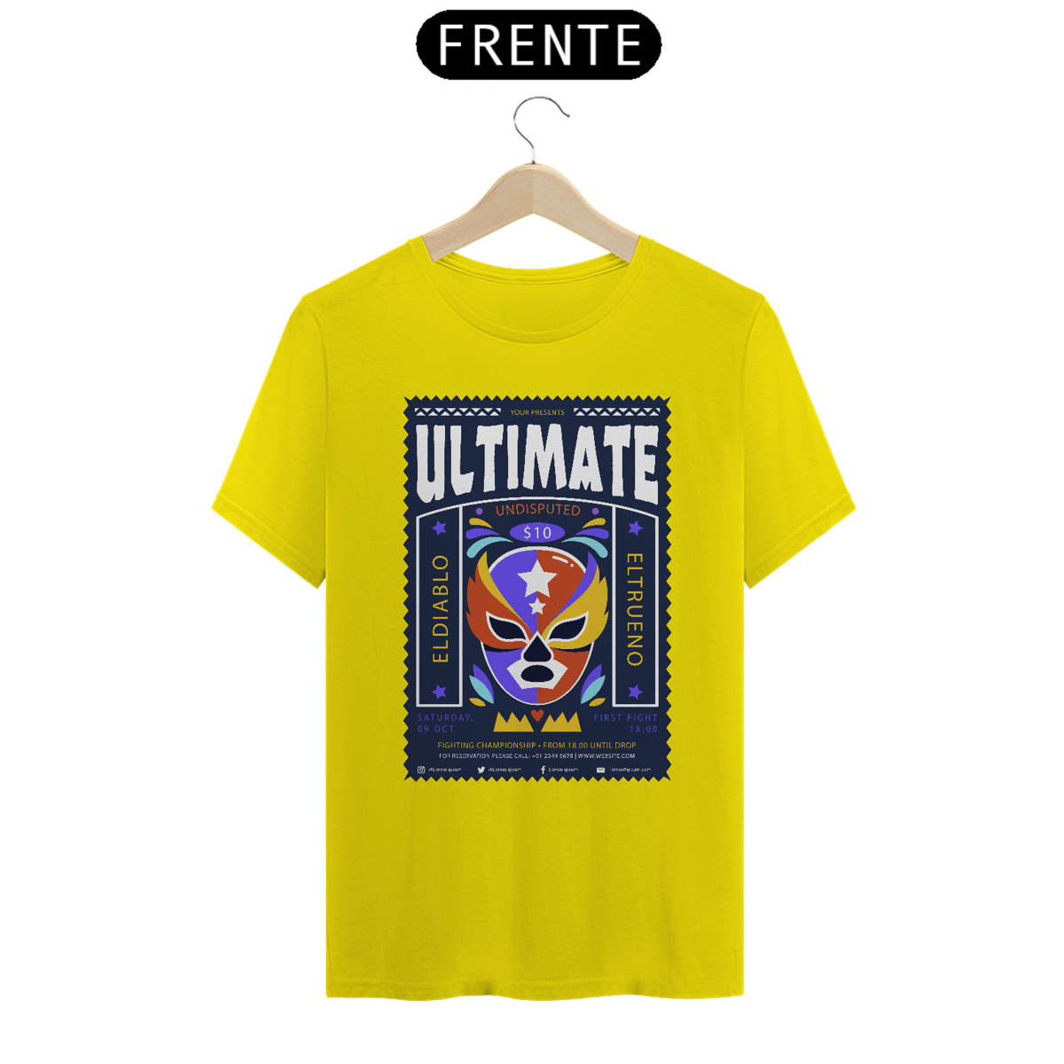 Nome do produto: CAMISETA ESTAMPADA LUCHA LIBRE