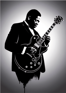 Nome do produto Pôster - Arte Vetorial - B.B. King - Sem Moldura - Orientação Retrato - Tamanhos: A0, A1, A2 e A3 - Fine Art