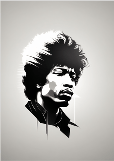 Nome do produto Pôster Ilustração - Vetorial - Jimi Hendrix 02 - Sem Moldura - Orientação Retrato - Tamanhos: A0, A1, A2 e A3 - Fine Art