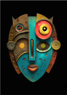 Nome do produto Pôster Digimask 01 - Arte Colecionável - Arte Generativa - Tamanho A4 - Sem Moldura - Orientação Retrato - Fine Art