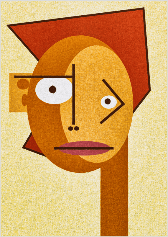 Pôster Cubiface 10 - Arte Colecionável - Tamanho A4 - Sem Moldura - Orientação Retrato - Fine Art