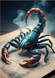 Nome do produto Pôster Ilustração - Signo de Escorpião - Sem Moldura - Orientação Retrato - Tamanhos: A0, A1, A2 e A3 - Fine