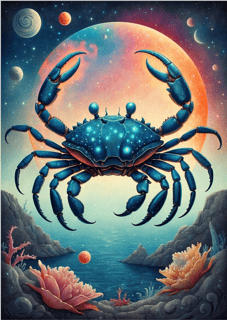 Nome do produto Pôster Ilustração - Signo de Câncer - Sem Moldura - Orientação Retrato - Tamanhos: A0, A1, A2 e A3 - Fine
