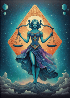 Nome do produto Pôster Ilustração - Signo de Libra - Sem Moldura - Orientação Retrato - Tamanhos: A0, A1, A2 e A3 - Fine