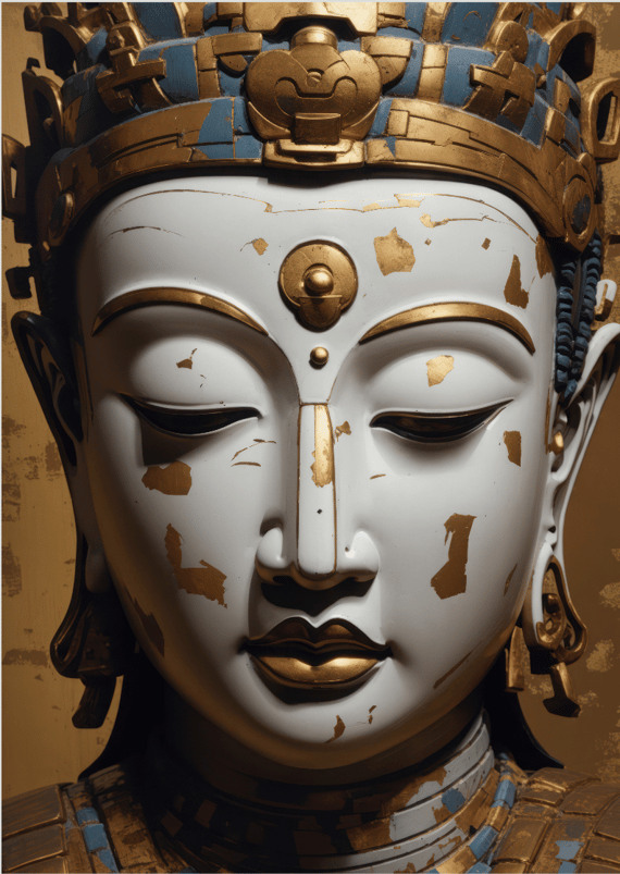 Pôster 3D - Buda 02 - Yoga - Meditação - Sem Moldura - Orientação Retrato - Tamanhos: A0, A1, A2 e A3 - Fine Art 