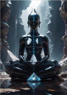 Nome do produto Pôster 3D Arte - Nirvana 04 - Yoga - Meditação - Sem Moldura - Orientação Retrato - Tamanhos: A0, A1, A2 e A3 - Fine Art