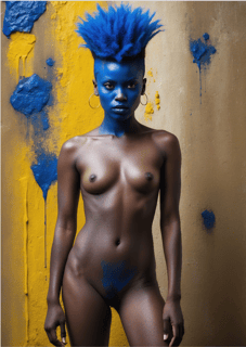 Nome do produto Pôster Foto Ilustração Artística - Femme Bleue - Nu 15 - Sem Moldura - Orientação Retrato - Tamanhos: A, A1, A2 e A3 - Fine Art