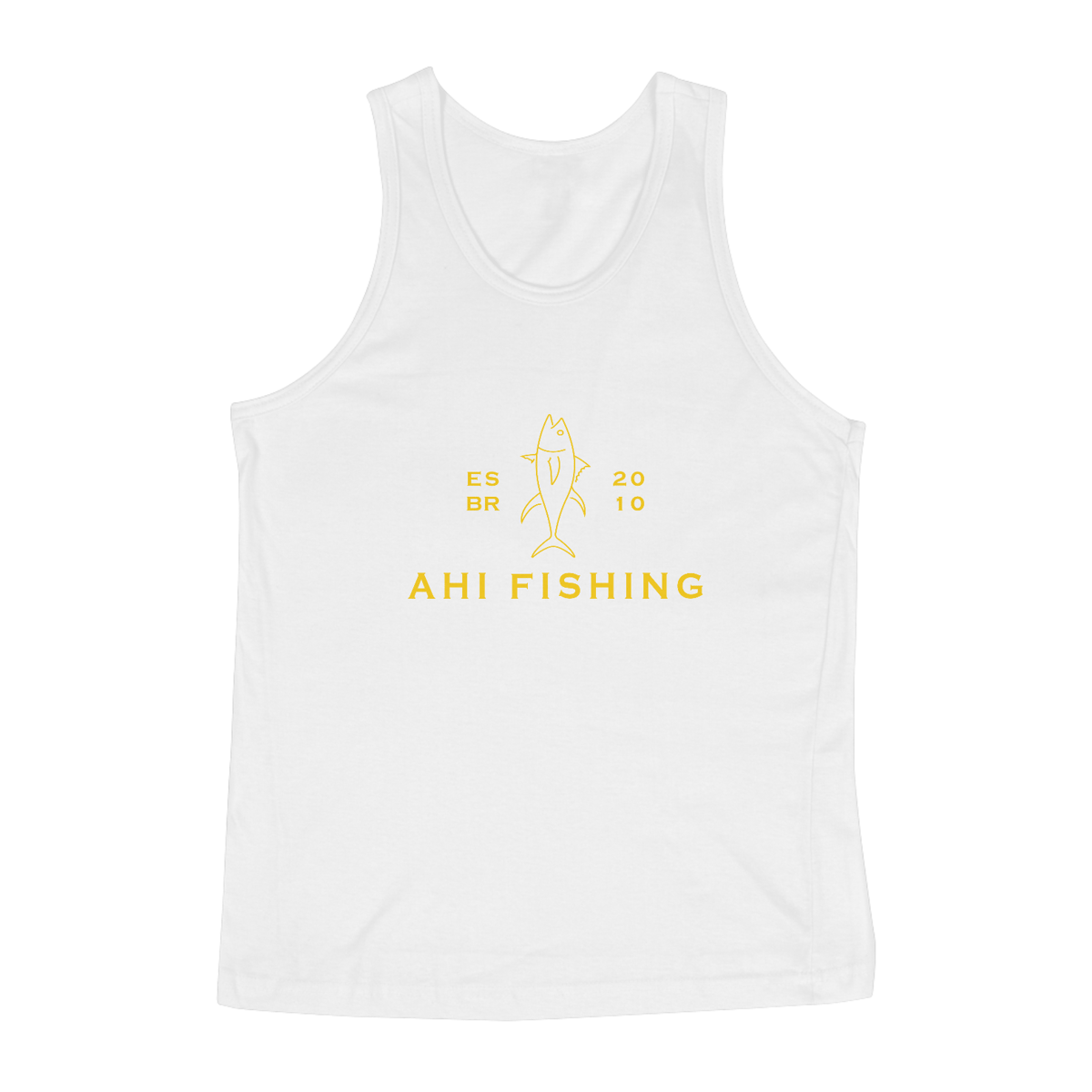 Nome do produto: CAMISA REGATA - LOGO AHI AMARELA