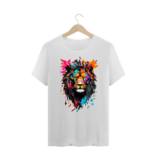 Nome do produto Camiseta leão de vidro Plus.- Coleção Espirito Selvagem
