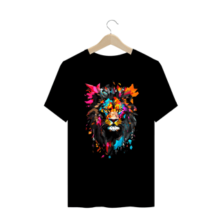Nome do produto Camiseta leão de vidro Plus.- Coleção Espirito Selvagem