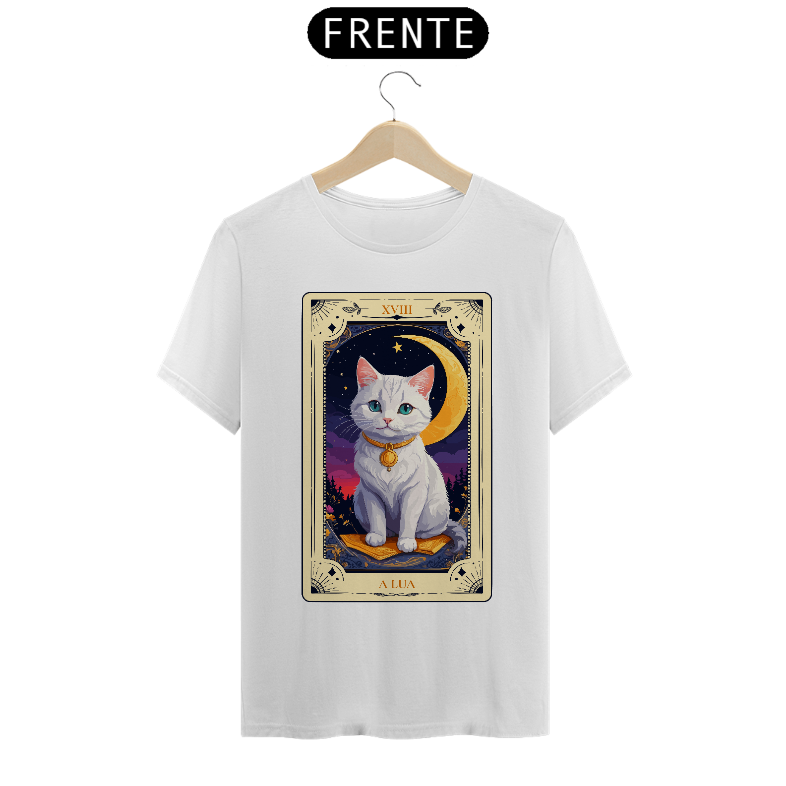 CAMISETA TAROT FELINO A LUA