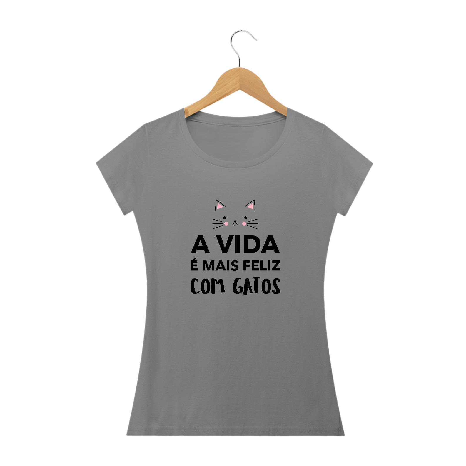 BABY LONG VIDA FELIZ COM GATOS (BLACK)