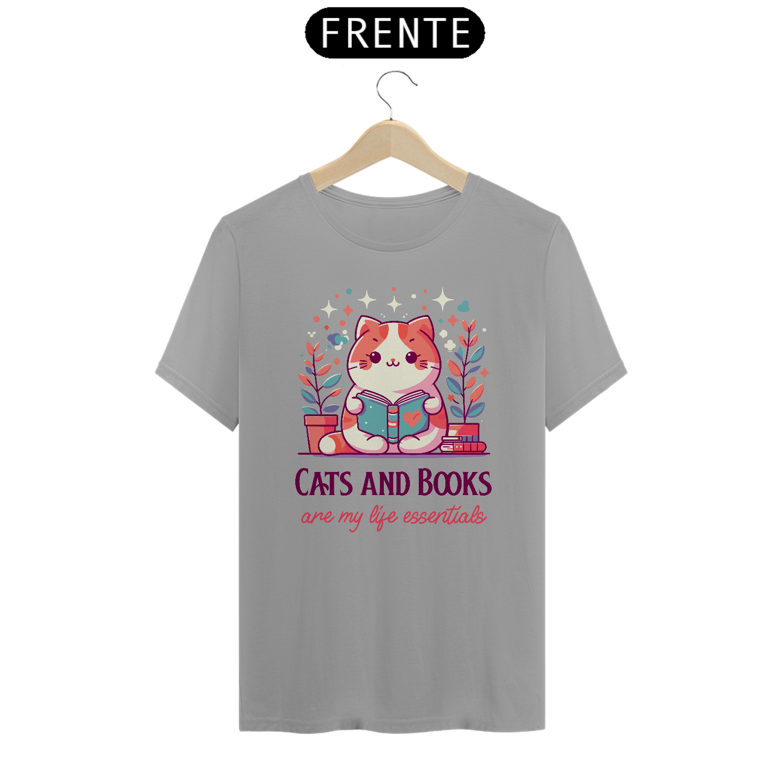 CAMISETA CATS AND BOOKS