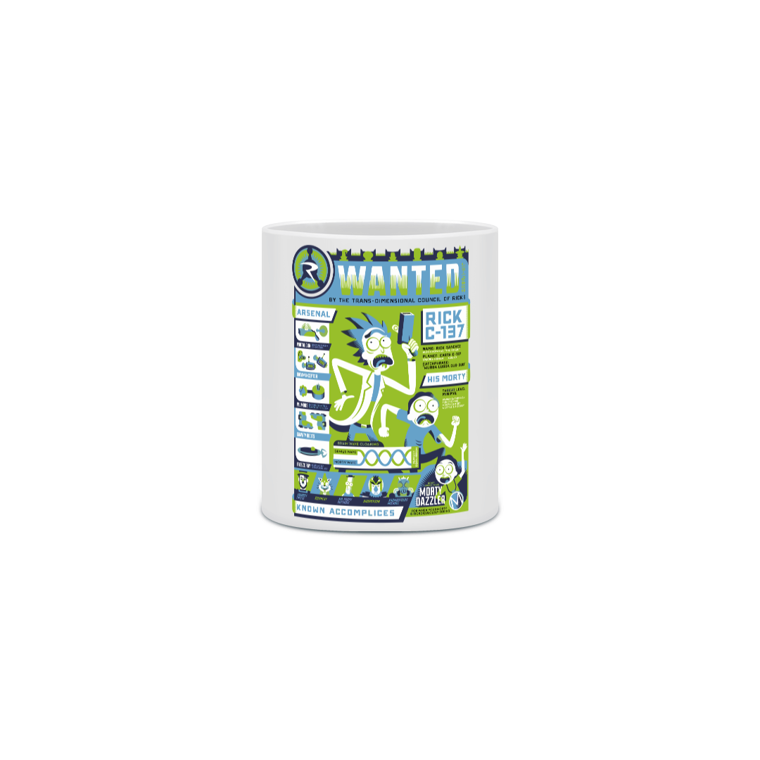 Nome do produto: CANECA RICK AND MORTY - DIMENSÃO C-137
