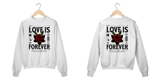 Nome do produto moletom love is forever