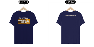 Nome do produto Camiseta - Eu Apoio o AcessibiliBAR (Escura)