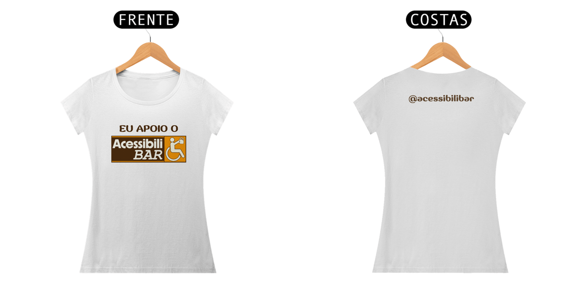 Nome do produto: Baby look - Eu Apoio o AcessibiliBAR (Clara)