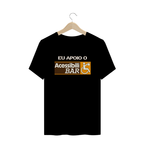 Camiseta plus size - Eu Apoio o AcessibiliBAR (Escura)