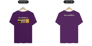 Nome do produto Camiseta - Eu Apoio o AcessibiliBAR (Escura)