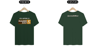 Nome do produto Camiseta - Eu Apoio o AcessibiliBAR (Escura)