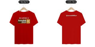Nome do produto Camiseta - Eu Apoio o AcessibiliBAR (Escura)
