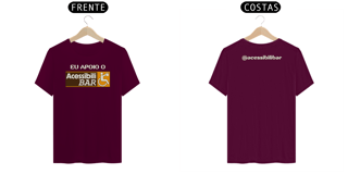 Nome do produto Camiseta - Eu Apoio o AcessibiliBAR (Escura)