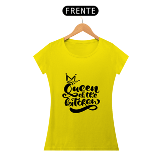 Nome do produto Camiseta Baby long Queen of the kitchen (letra preta)