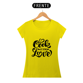 Nome do produto Camiseta Baby long Cook with love (letra preta)