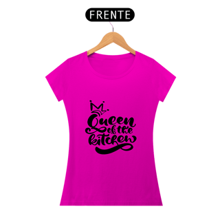 Nome do produto Camiseta Baby long Queen of the kitchen (letra preta)