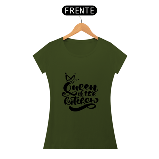 Nome do produto Camiseta Baby long Queen of the kitchen (letra preta)