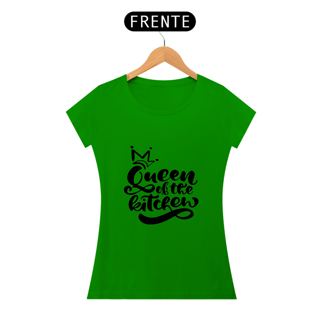 Nome do produto Camiseta Baby long Queen of the kitchen (letra preta)