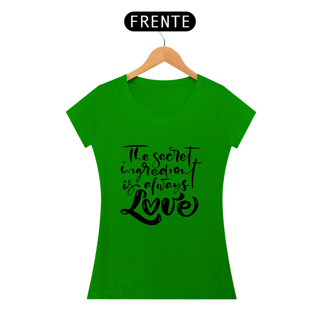 Nome do produto Camiseta Baby long Love - The secret ingredient (letra preta)