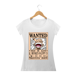 Nome do produto Camiseta feminina Luffy Cartaz de Procurado - One Piece