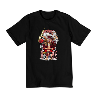 Nome do produto Camiseta Infantil Luffy todas as transformações ONE PIECE