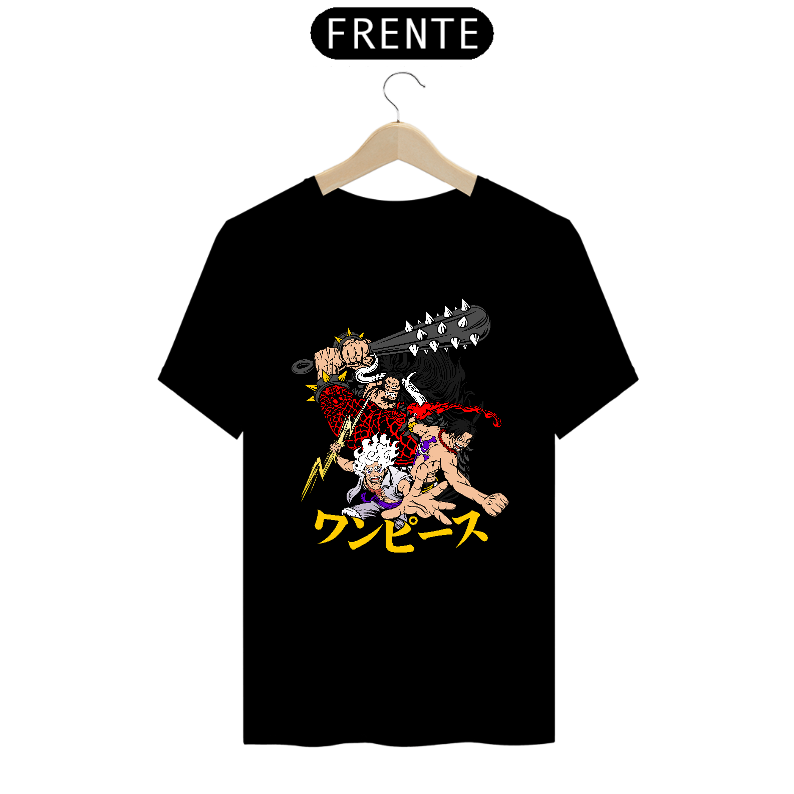 Camiseta Luffy Gear 5, Ace e Kaido - One Piece