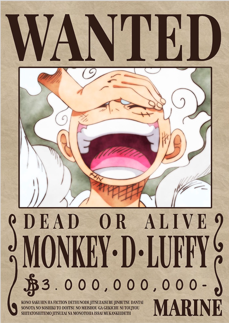 Nome do produto: Pôster recompensa de Luffy imperador pirata