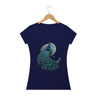 Nome do produto Camiseta Feminina Baby Look Pavão da Meia Noite