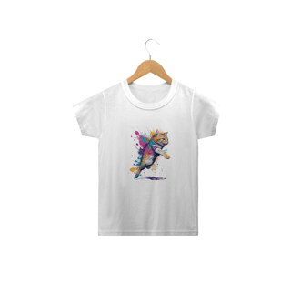 Nome do produto Camiseta Infantil Gato Artista