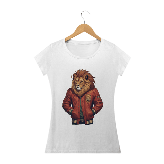 Camiseta Feminina Baby Look Leão Atleta