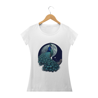 Nome do produto Camiseta Feminina Baby Look Pavão da Meia Noite