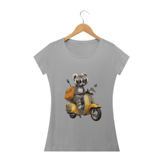 Nome do produto Camiseta Feminina Baby Look Gaxinim Motoqueiro