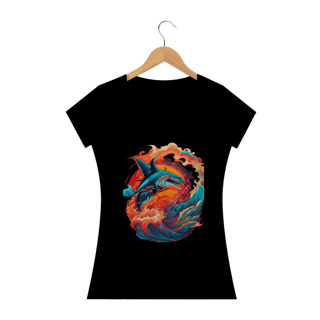 Nome do produto Camiseta Feminina Baby Look Tubarão